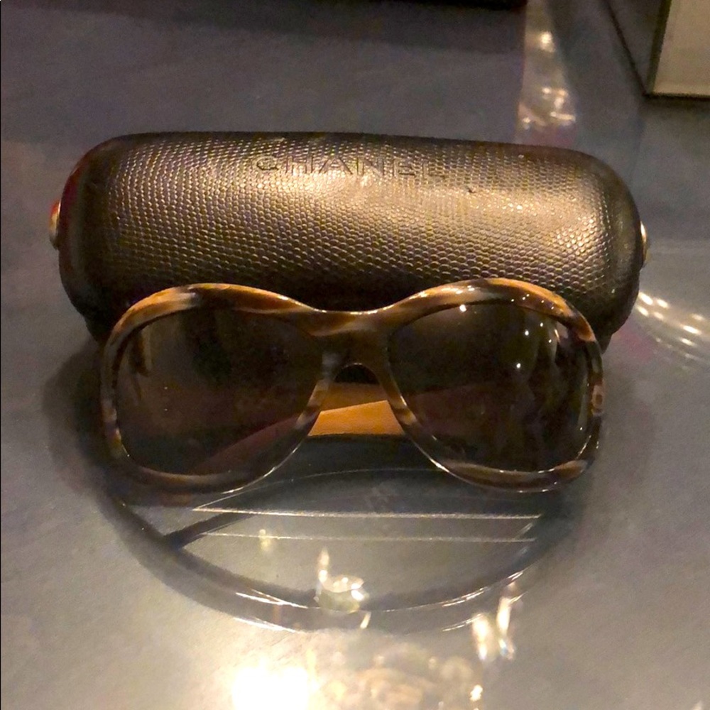Chanel sunglasses with quilted leather